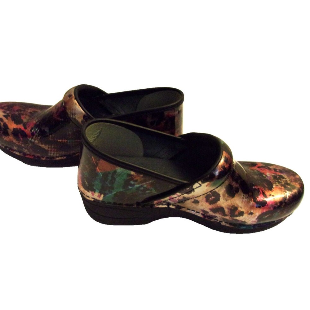 Dansko Multicolored XP 2.0 Clogs Patent Leather Abstract Design Size 40 9.5-10 - Picture 3 of 7